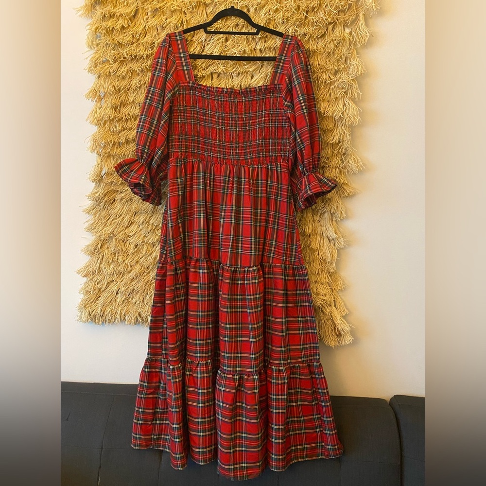 Aura Red Plaid Dress